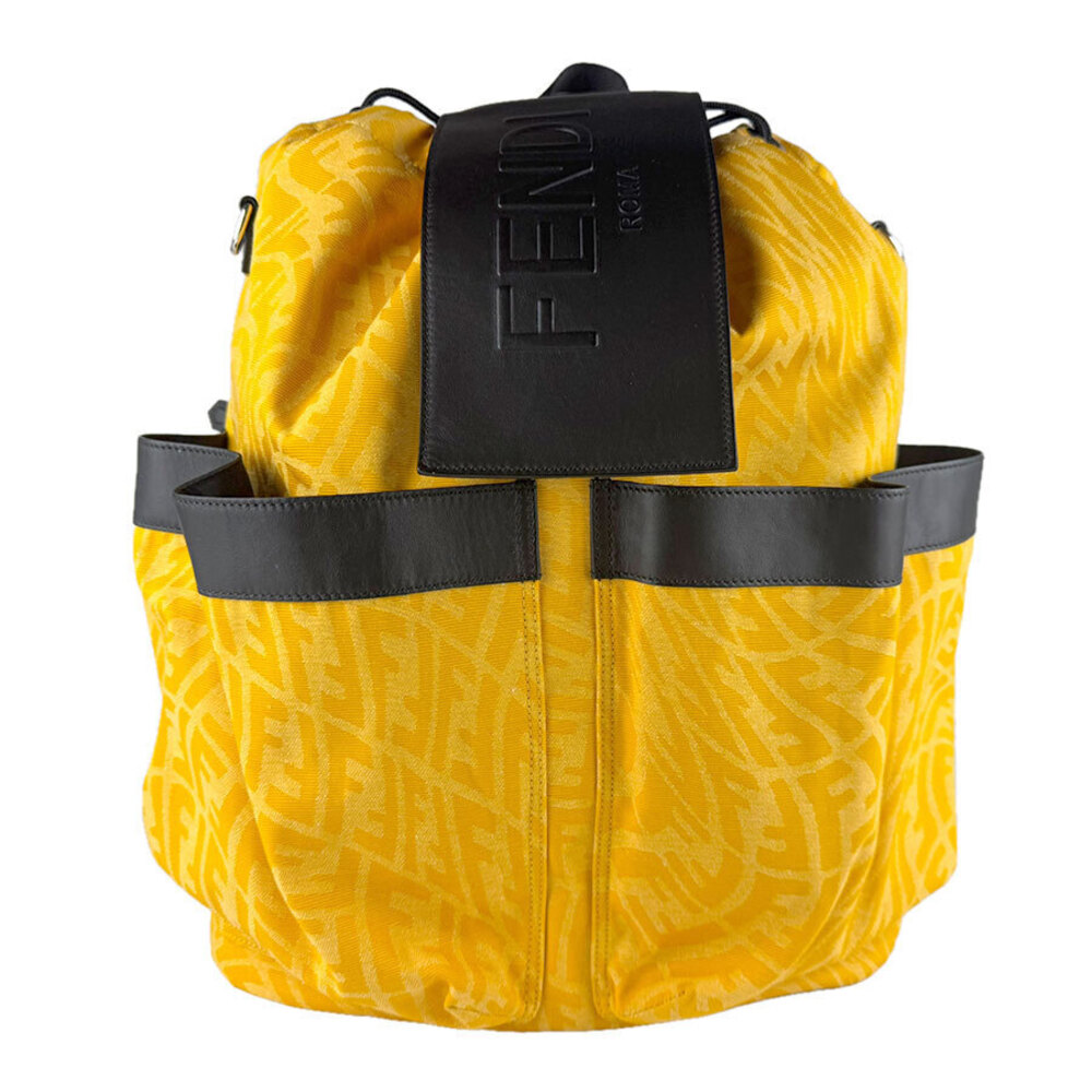 Fendi Strike Backpack Leather Yellow Black